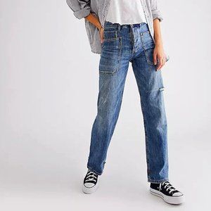 FREE PEOPLE x SANDRINE ROSE Wide Cargo Jeans Size 26 NWT